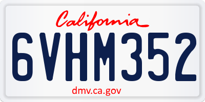 CA license plate 6VHM352