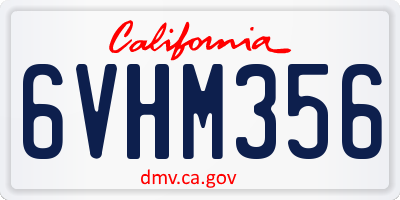 CA license plate 6VHM356
