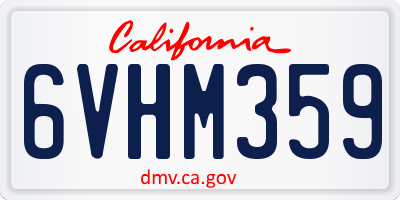 CA license plate 6VHM359