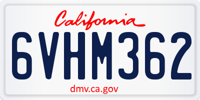 CA license plate 6VHM362