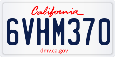 CA license plate 6VHM370