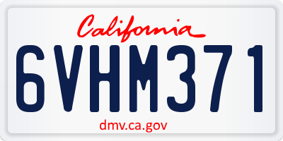 CA license plate 6VHM371