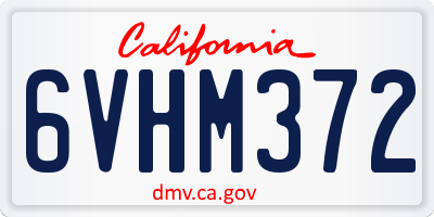 CA license plate 6VHM372