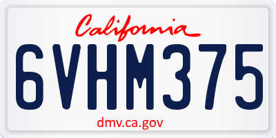 CA license plate 6VHM375