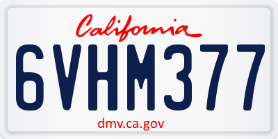 CA license plate 6VHM377