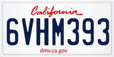 CA license plate 6VHM393