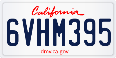 CA license plate 6VHM395