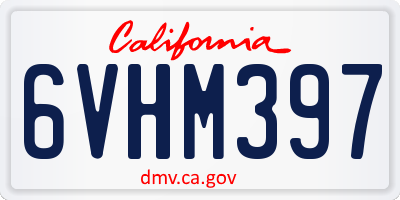 CA license plate 6VHM397