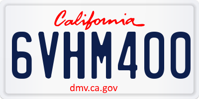 CA license plate 6VHM400