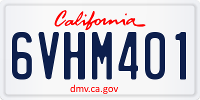 CA license plate 6VHM401