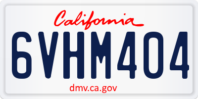 CA license plate 6VHM404