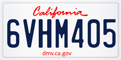 CA license plate 6VHM405