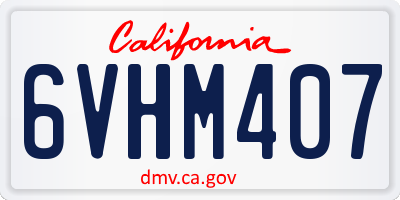 CA license plate 6VHM407