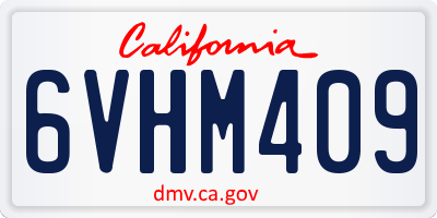 CA license plate 6VHM409
