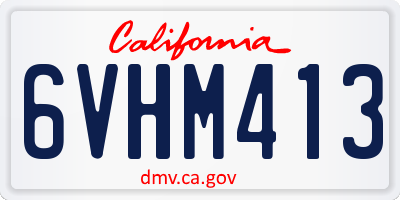 CA license plate 6VHM413