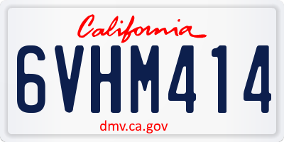 CA license plate 6VHM414