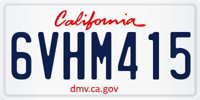 CA license plate 6VHM415