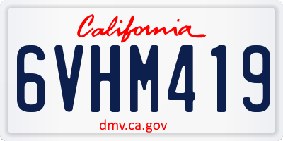 CA license plate 6VHM419