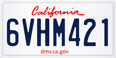 CA license plate 6VHM421