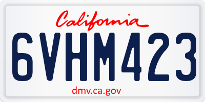 CA license plate 6VHM423