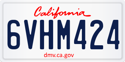CA license plate 6VHM424