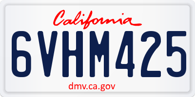 CA license plate 6VHM425