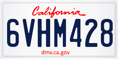 CA license plate 6VHM428