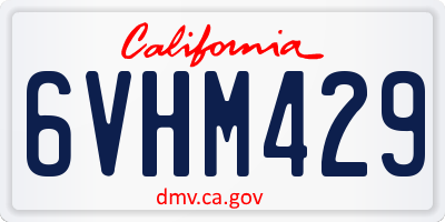 CA license plate 6VHM429