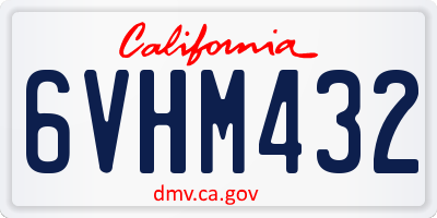 CA license plate 6VHM432