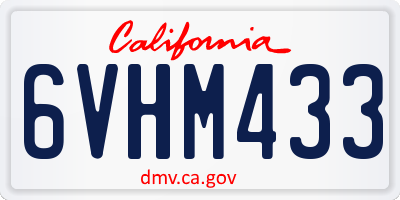 CA license plate 6VHM433