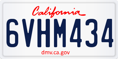CA license plate 6VHM434