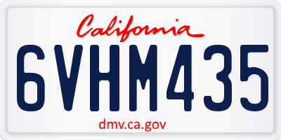 CA license plate 6VHM435
