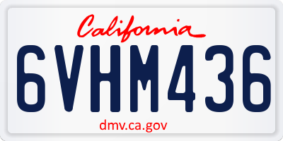 CA license plate 6VHM436