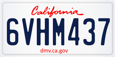 CA license plate 6VHM437