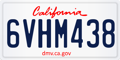 CA license plate 6VHM438