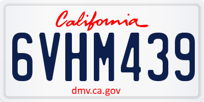 CA license plate 6VHM439