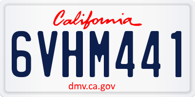 CA license plate 6VHM441