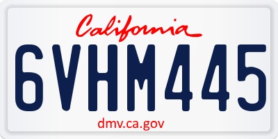 CA license plate 6VHM445