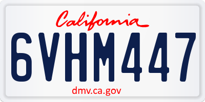 CA license plate 6VHM447