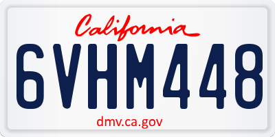 CA license plate 6VHM448