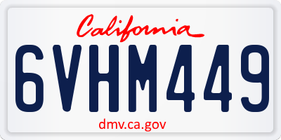 CA license plate 6VHM449