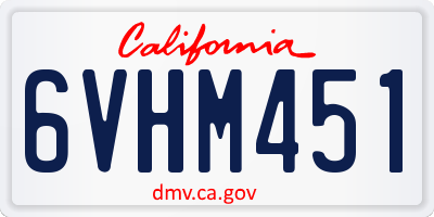 CA license plate 6VHM451