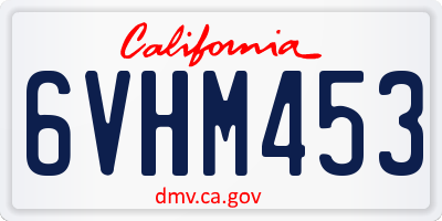 CA license plate 6VHM453