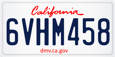 CA license plate 6VHM458