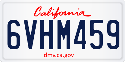 CA license plate 6VHM459