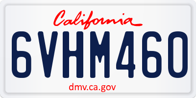 CA license plate 6VHM460