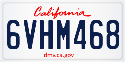 CA license plate 6VHM468