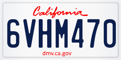 CA license plate 6VHM470