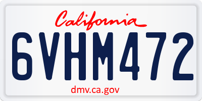 CA license plate 6VHM472