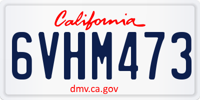 CA license plate 6VHM473
